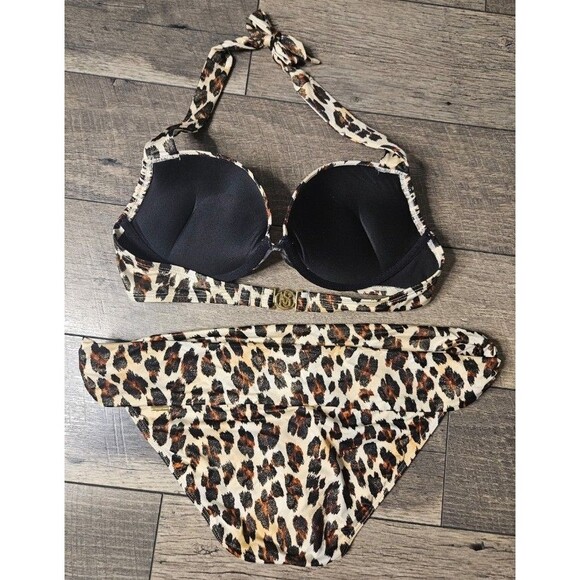 Victoria Secret Miraculous Bombshell Leopard Bathing Suit Swimsuit 36B Large - Picture 5 of 8